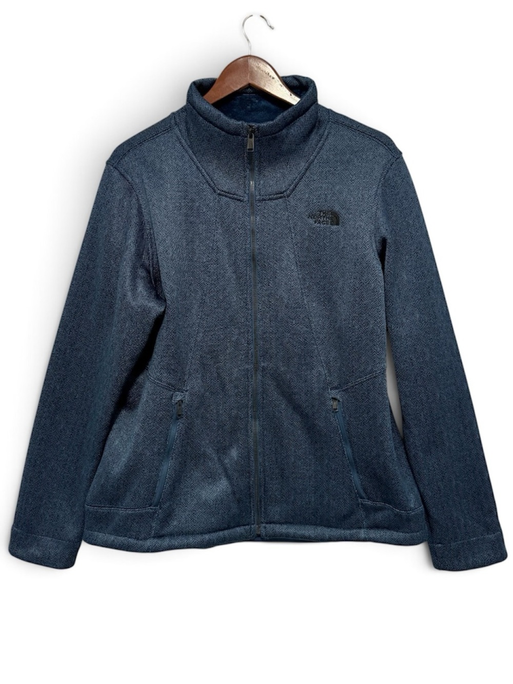 North Face Apex Wind Proof Water Resistant Softshell Jacket Navy Black XL Womens